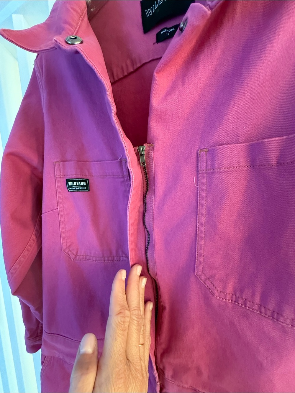 Wildfang Pink Hidden-Zip Jumpsuit - Picture 3 of 16